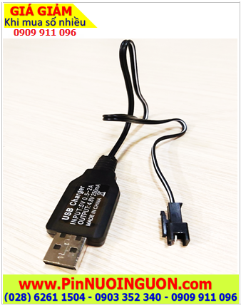 Cáp sạc SM-4.8V, Cáp sạc pin NiMh 4.8v với đầu Cáp USB 250mAh |HÀNG CÓ SẲN